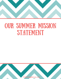 Summer Mission Statement