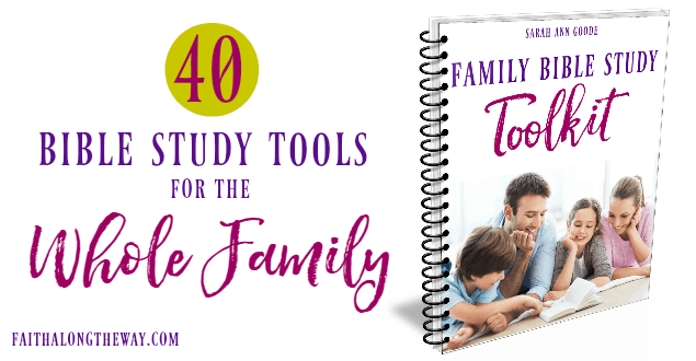 Help your whole family grow in faith with The Family Bible Study Toolkit. It offers 40 + printable resources to equip your family to grow in faith.