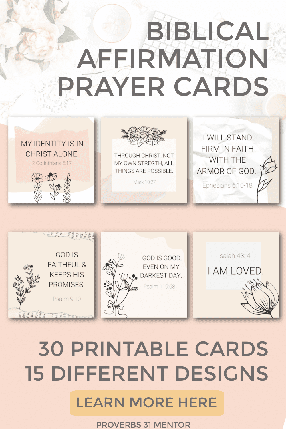 Step into the new beginnings of Christ with these biblical affirmation cards