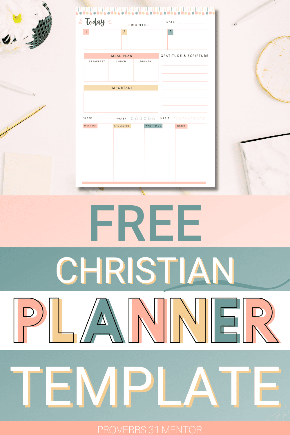 Free Christian planner template and daily schedule template