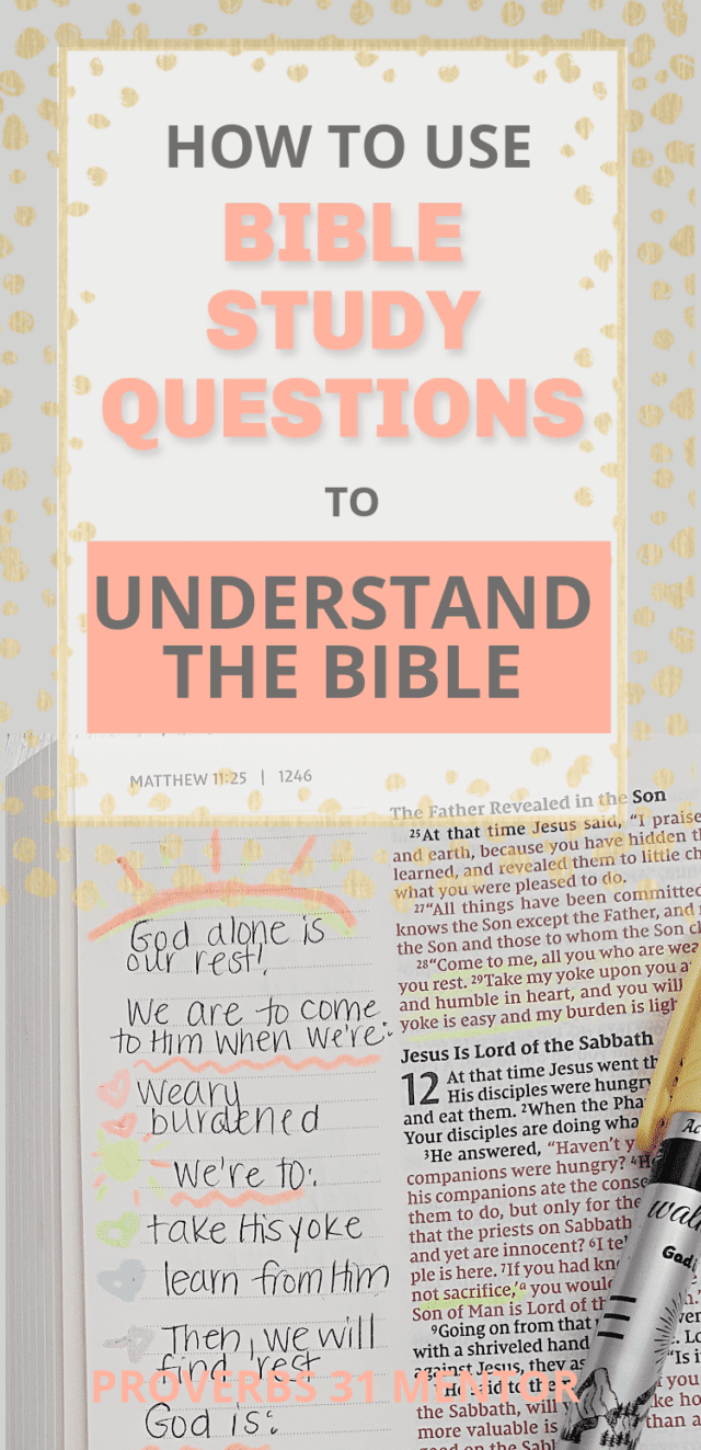 Title- How to Use Bible Study Questions to Understand the Bible Picture- Bible study in a journaling Bible
