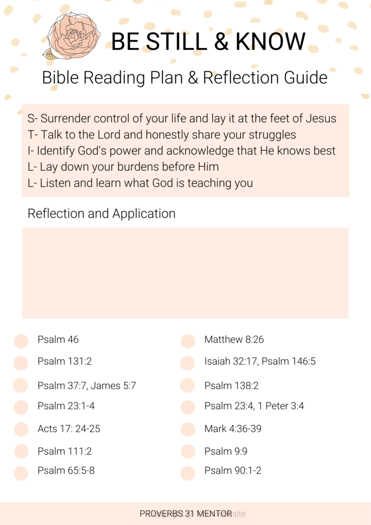 Be Still and Know Bible Reading Plan