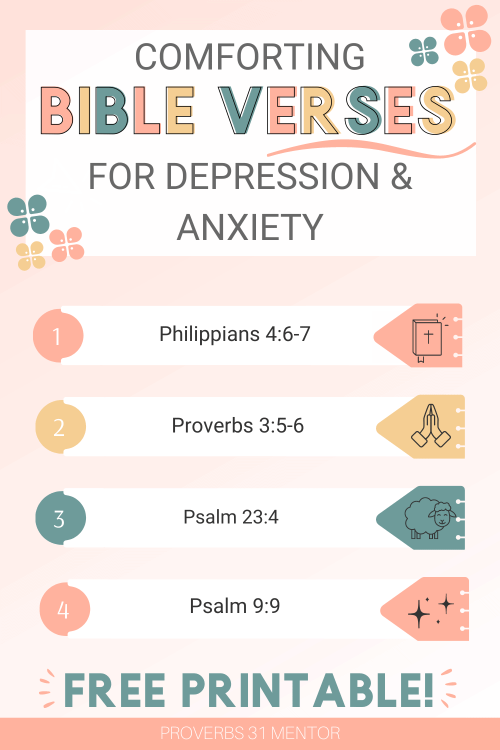 Comforting Bible Verses About Depression Infographic