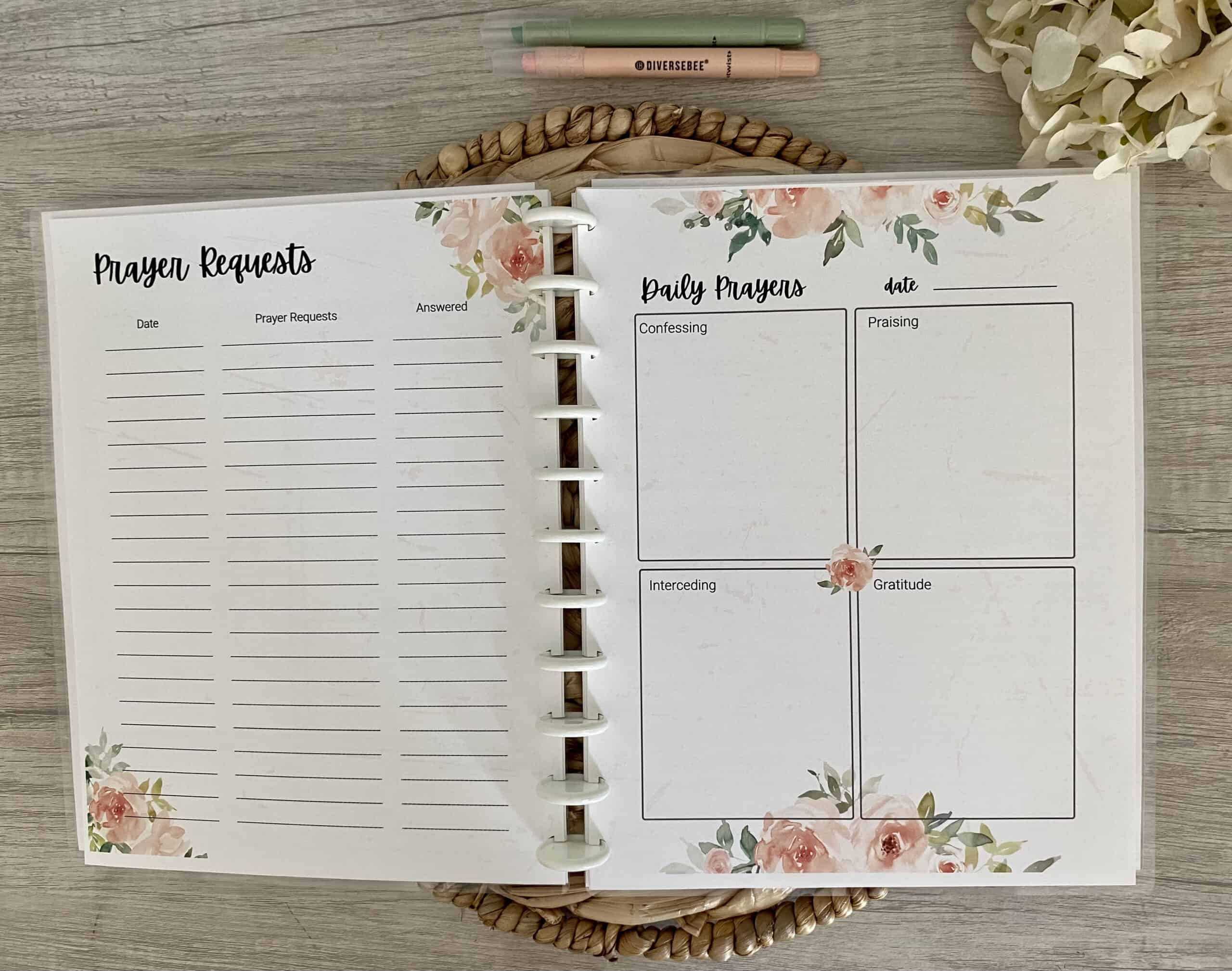Daily prayer journal layout