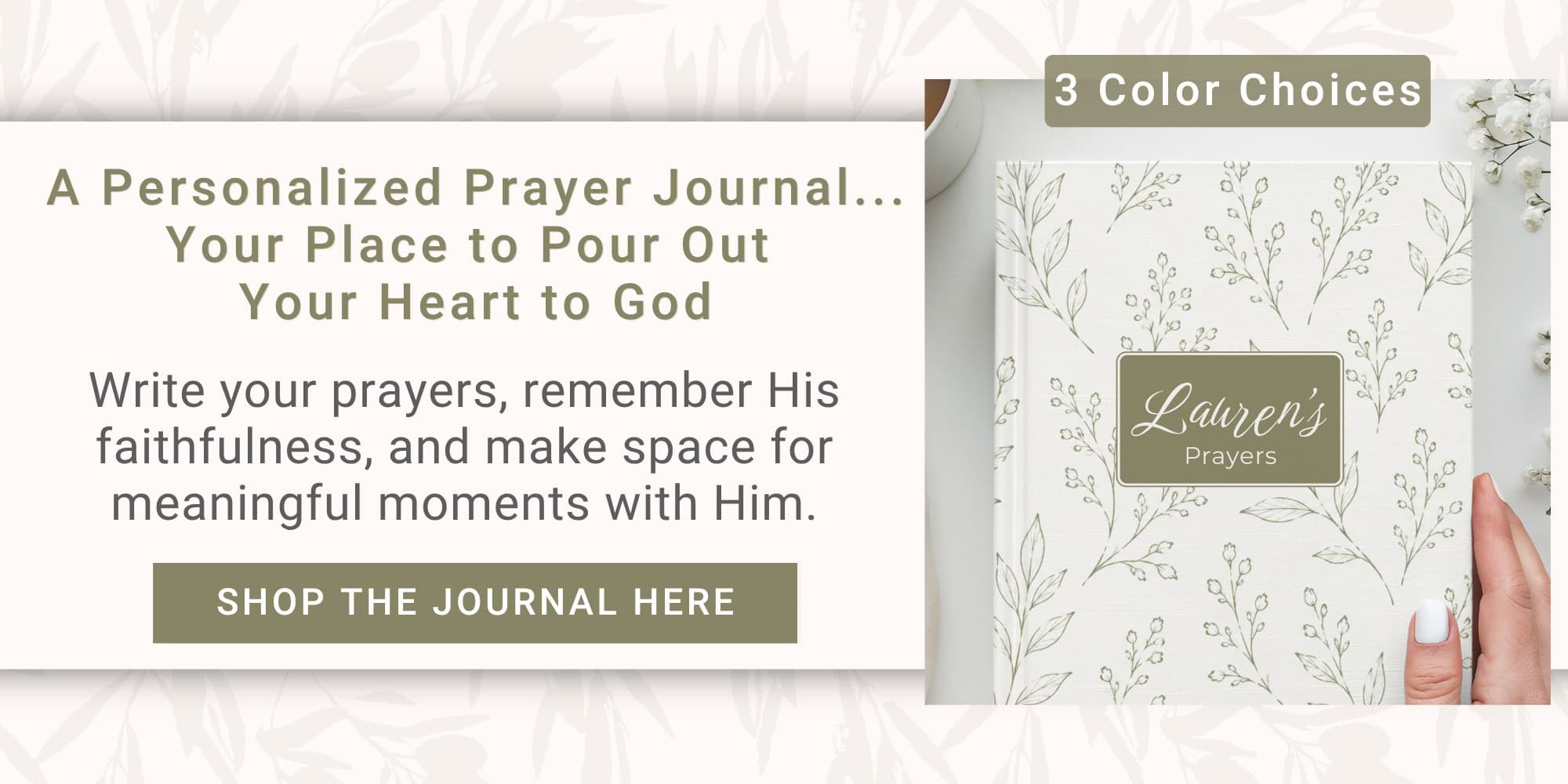 An in post banner of the personalized prayer journal