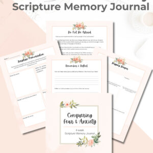 Conquering Fear and Anxiety scripture memory journal mockup 1