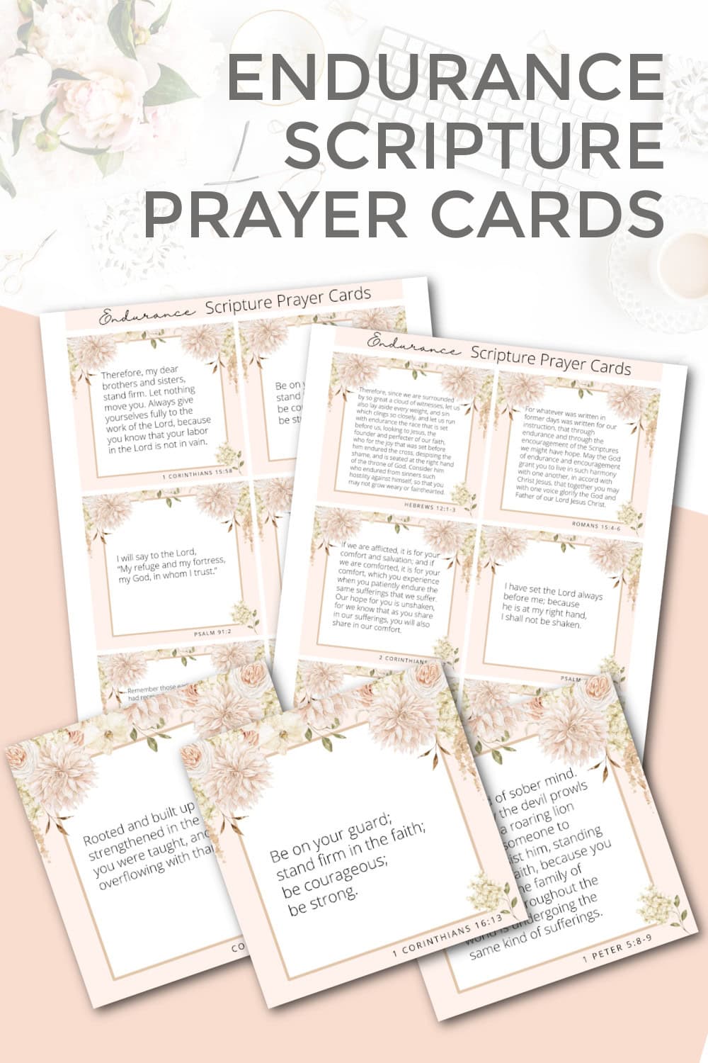Endurance scripture prayer cards mockup