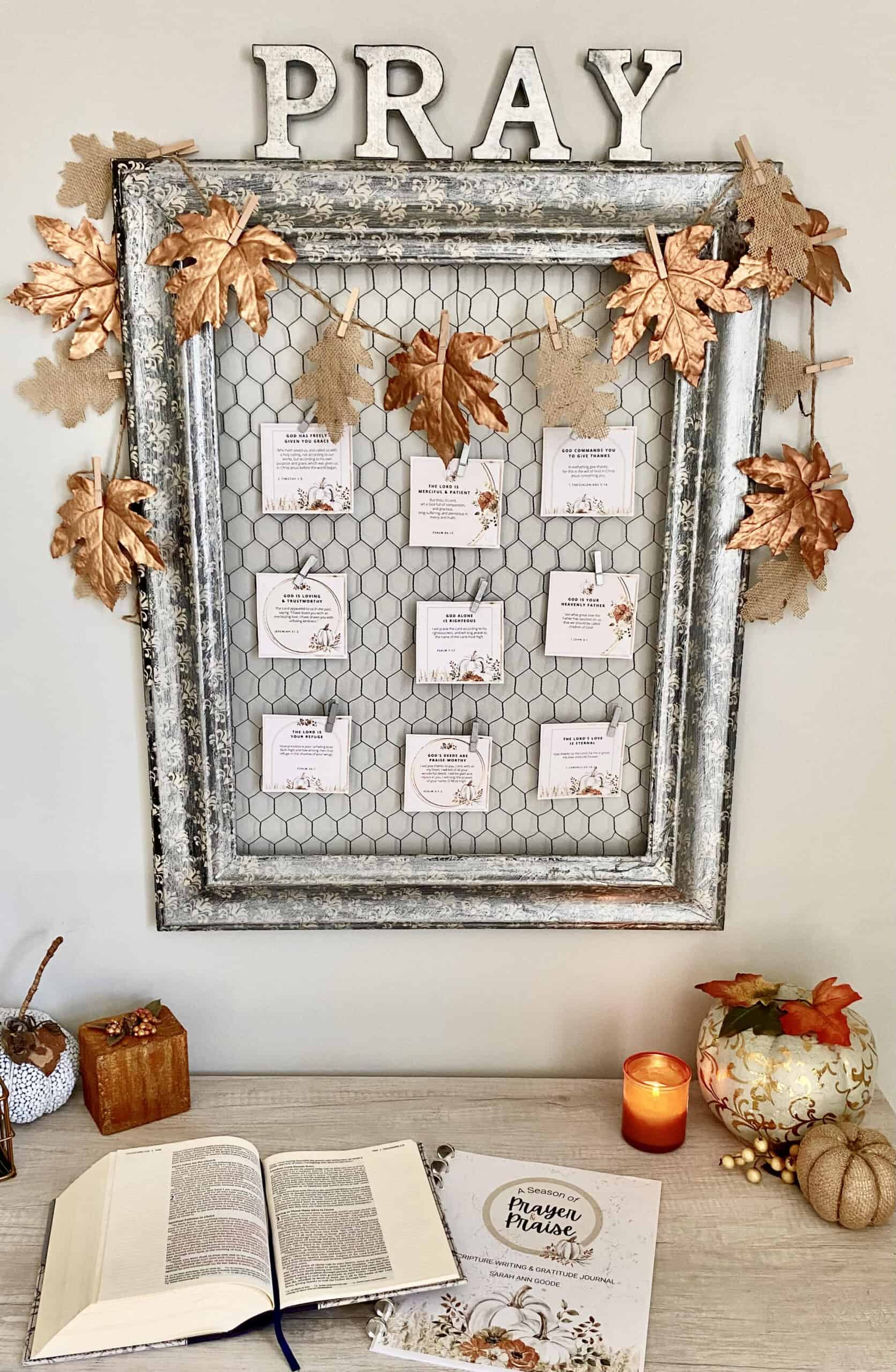 Gratitude scripture prayer card mockup 3 with my prayer wall done in fall themes