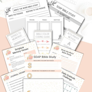 Mockup for the Quiet Time Starter Kit Bible study templates