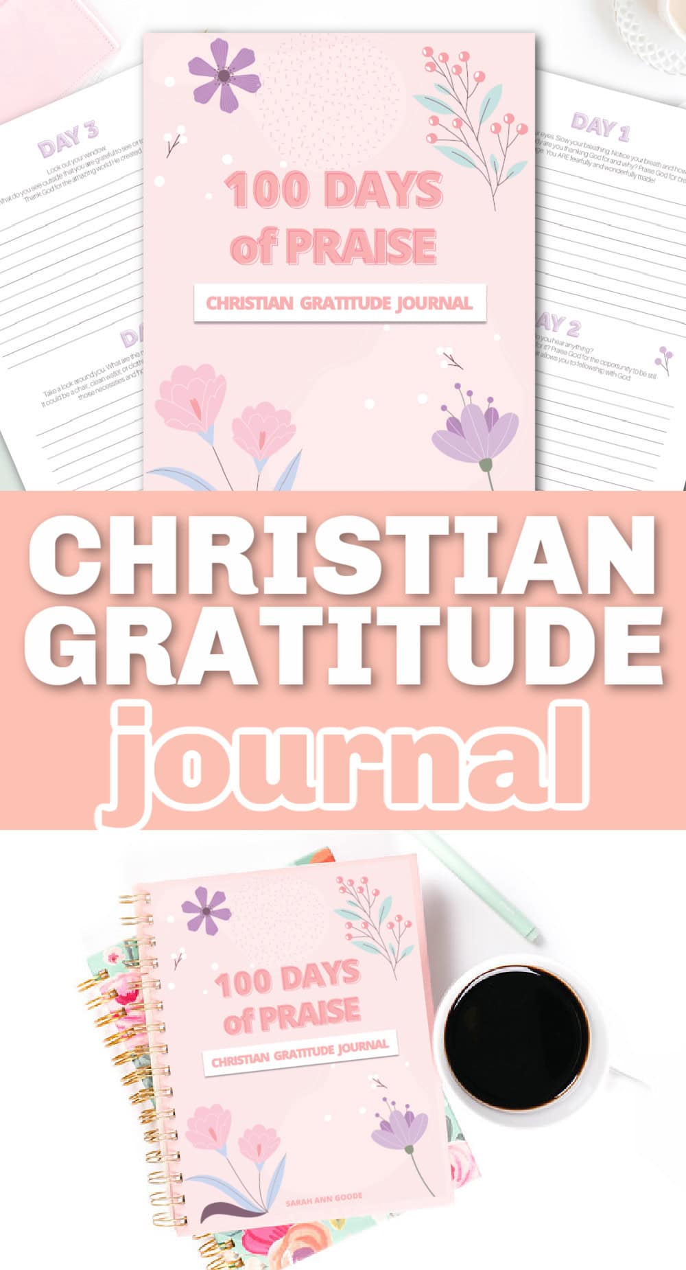 Mockup 3 from the 100 Days of Praise Christian Gratitude Journal