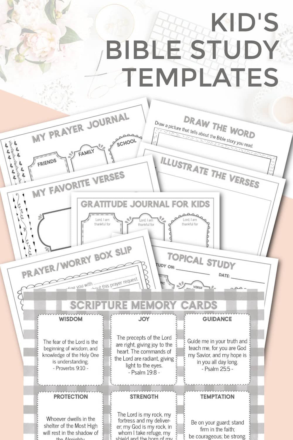 Kid's Bible study templates mockup