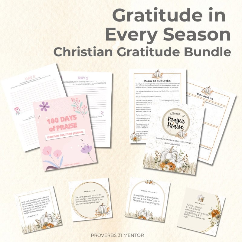 Gratitude in Every Season Christian Gratitude Journal Bundle Mockup
